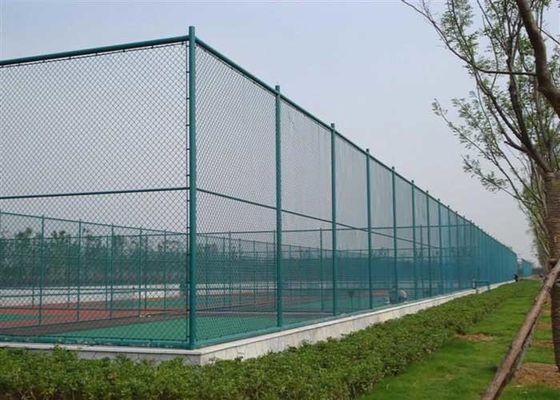 คุณภาพ  ISO14001 PVC Coated Wire Mesh Diamond Chain Link Fence โรงงาน