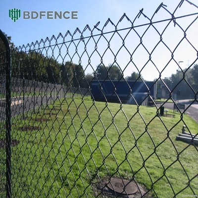 8 ฟุต Chain Link Fence PVC ผิวเคลือบสีดํา Vinyl Cyclone เหล็ก Wire Mesh โลหะรั้วสําหรับภายนอกสวน Fencing Panel