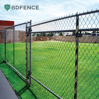 8 ฟุต Chain Link Fence PVC ผิวเคลือบสีดํา Vinyl Cyclone เหล็ก Wire Mesh โลหะรั้วสําหรับภายนอกสวน Fencing Panel