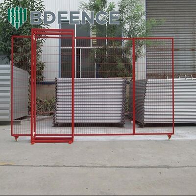 ถอนออกภายนอกพกพา Hot Dip สแตนเลสทองเหลืองเหล็ก welded Wire Mesh 6X10FT Ca Temp แผ่นรั้วเหตุการณ์ สถานที่ก่อสร้างแคนาดา รั้วชั่วคราวที่มีประตู
