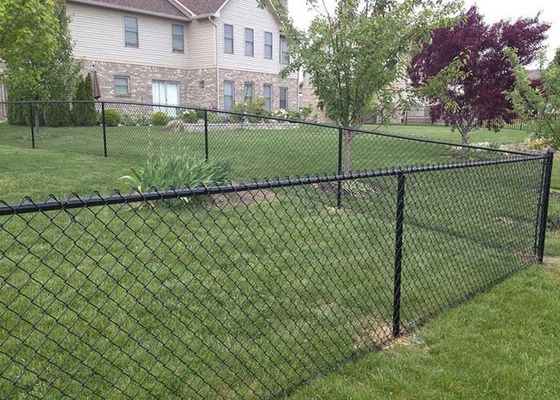 4.5 มม หลังจากเคลือบ Pvc กระปุกเพชร Chain Link รั้วสําหรับเกมโรงงาน