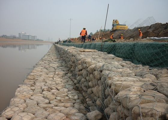 ตะกร้าลวด Gabion กล่องทอสำหรับระบบรั้วหิน Gabion