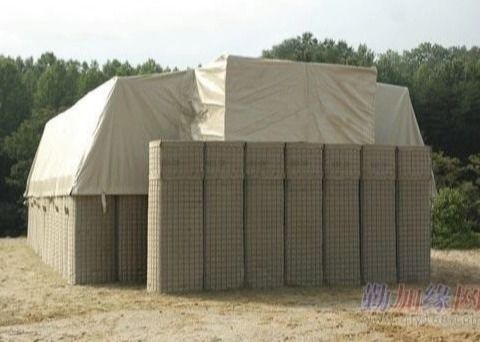 Beige 76x76mm Hesco Wall Wire Mesh Gabion Box สังกะสี