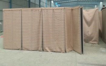 Beige 76x76mm Hesco Wall Wire Mesh Gabion Box สังกะสี