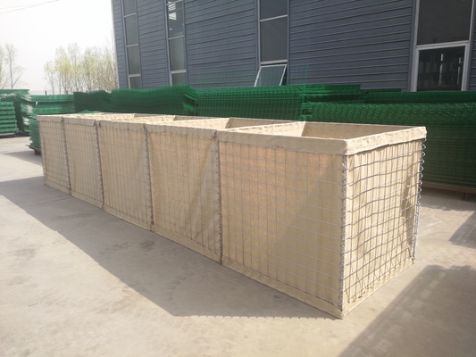 กำแพงระเบิด Hesco Barrier Blast เคลือบสังกะสีหนักของกองทัพ