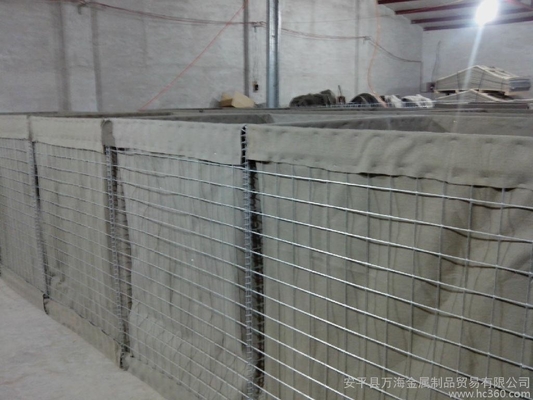 กระบวนการเชื่อม Gabion Hesco รั้วผนังระเบิด ความสูง 1030mm